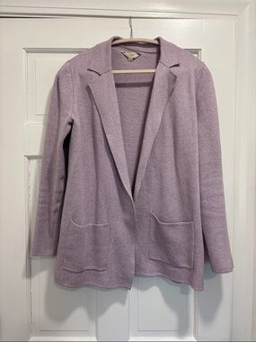 LOFT Lilac Open-Front Knit Cardigan Sweater